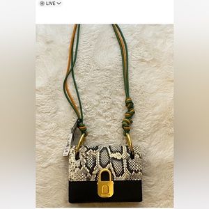 NWT Just Cavalli Snake-print Black Crossbody Handbag